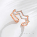 Rose Gold Fine Jewelry 925 Anéis de Prata Zircão